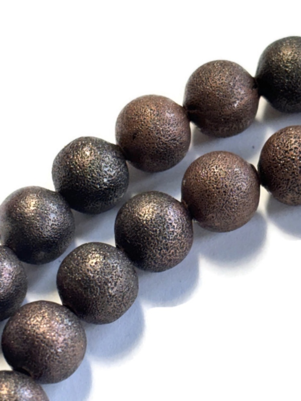 🔥$1 Clearance Variegated Dark Red Coppertone Stardust Round Beads 10mm (20)
